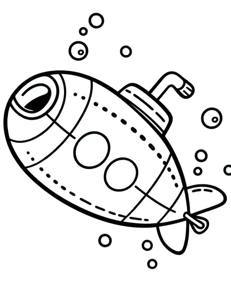 Desenho de Submarino para Crianças para Colorir