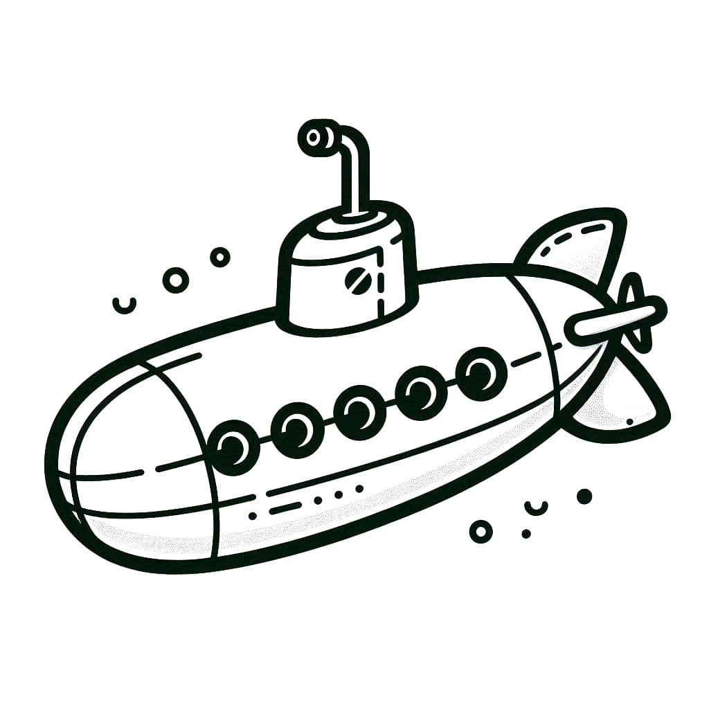 Desenho de Submarino Perfeito para Colorir