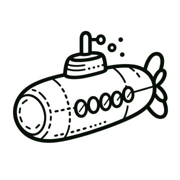 Desenho de Um Submarino para Colorir