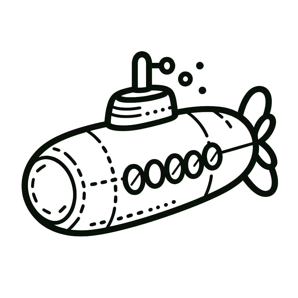 Desenho de um Submarino para Colorir