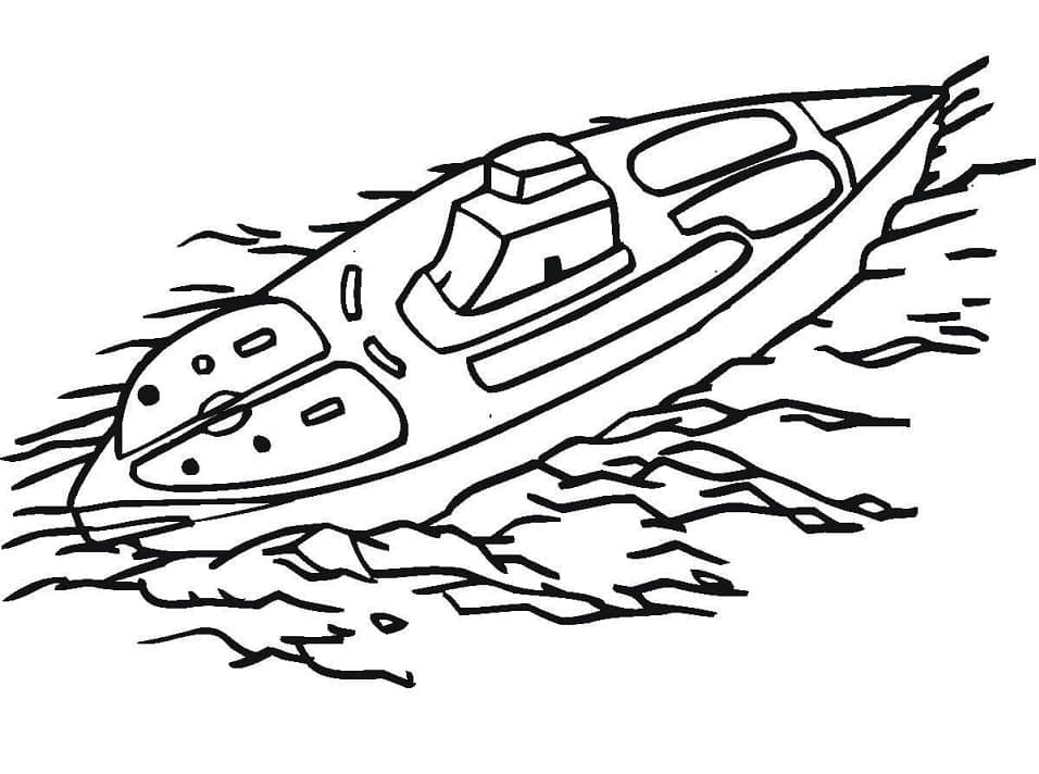 Desenho de Incrível Submarino na Superfície do Mar para Colorir