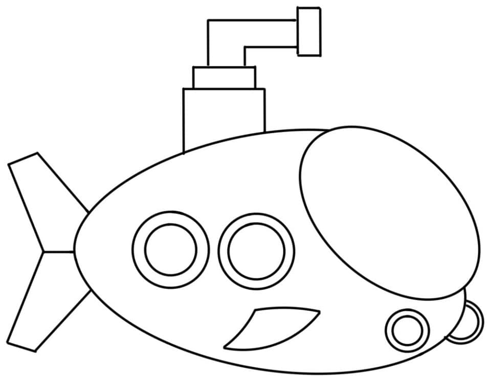 Desenho de Submarino para Colorir