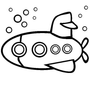 Desenho para Imprimir de Submarino A4