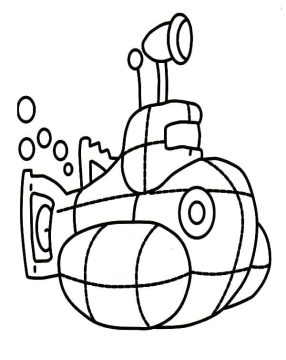 Desenho para Pintar de Submarino Muito Legal