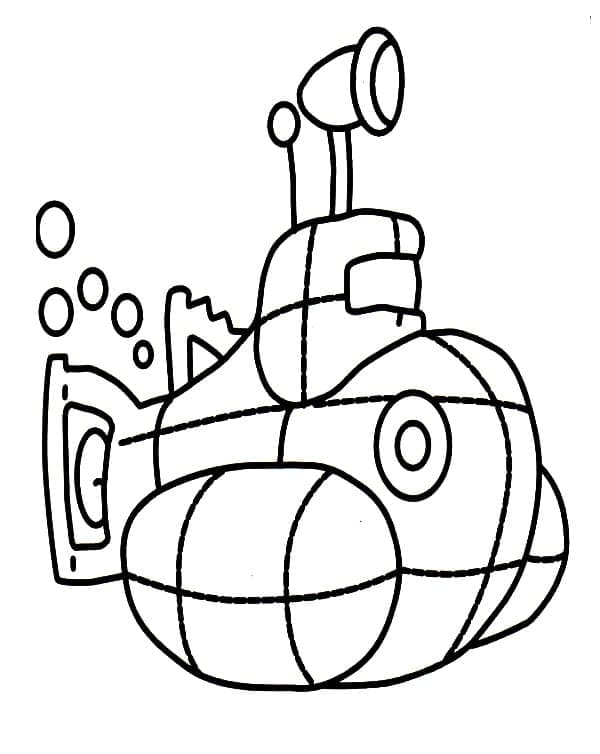 Desenho para Pintar de Submarino Muito Legal
