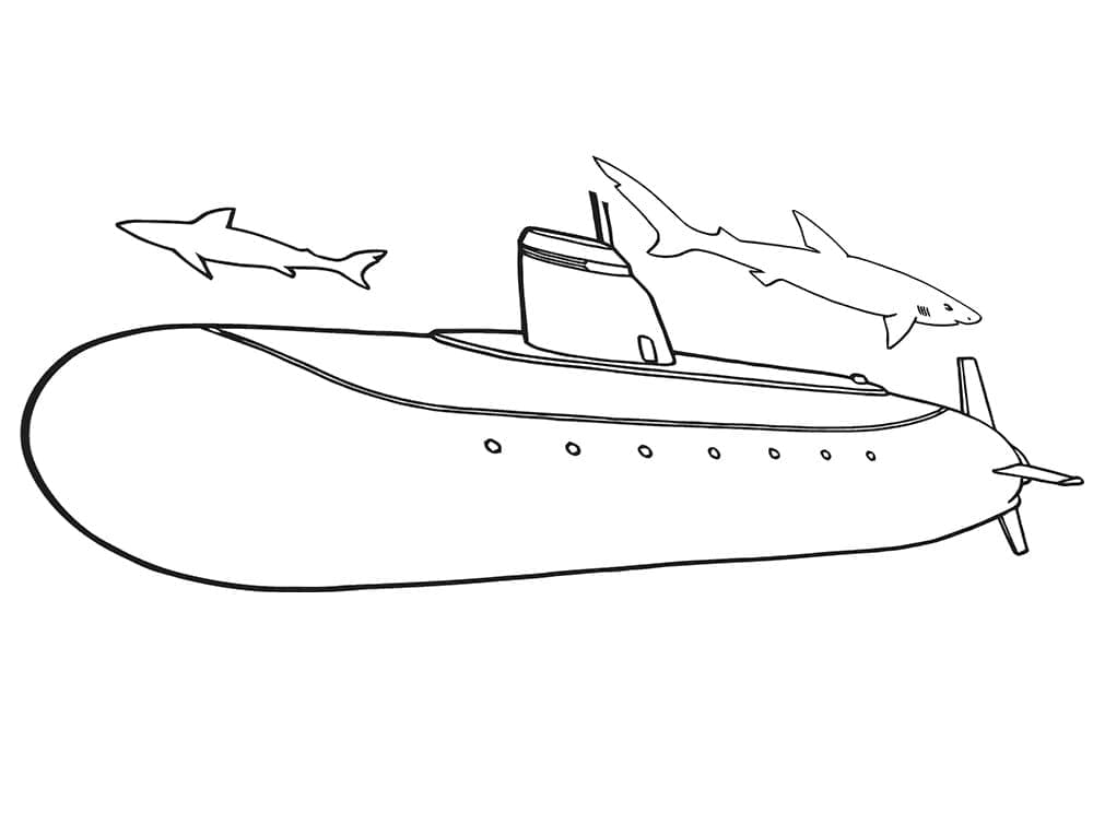 Desenho Submarino Militar para Colorir