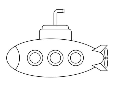 Desenho Submarino Simples para Colorir