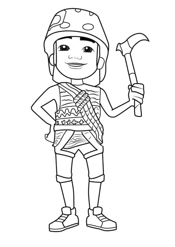 Desenho de Carlos de Subway Surfers para Colorir