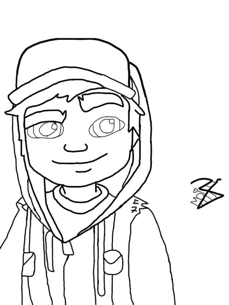Desenho de Jake de Subway Surfers para Colorir