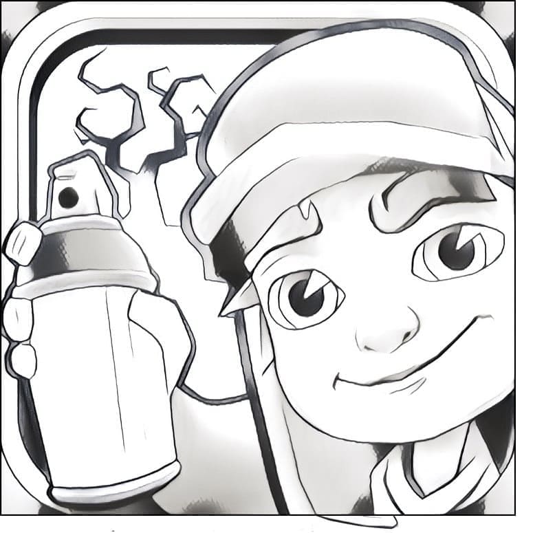 Desenho de Jogo Subway Surfers Grátis para Crianças para Colorir