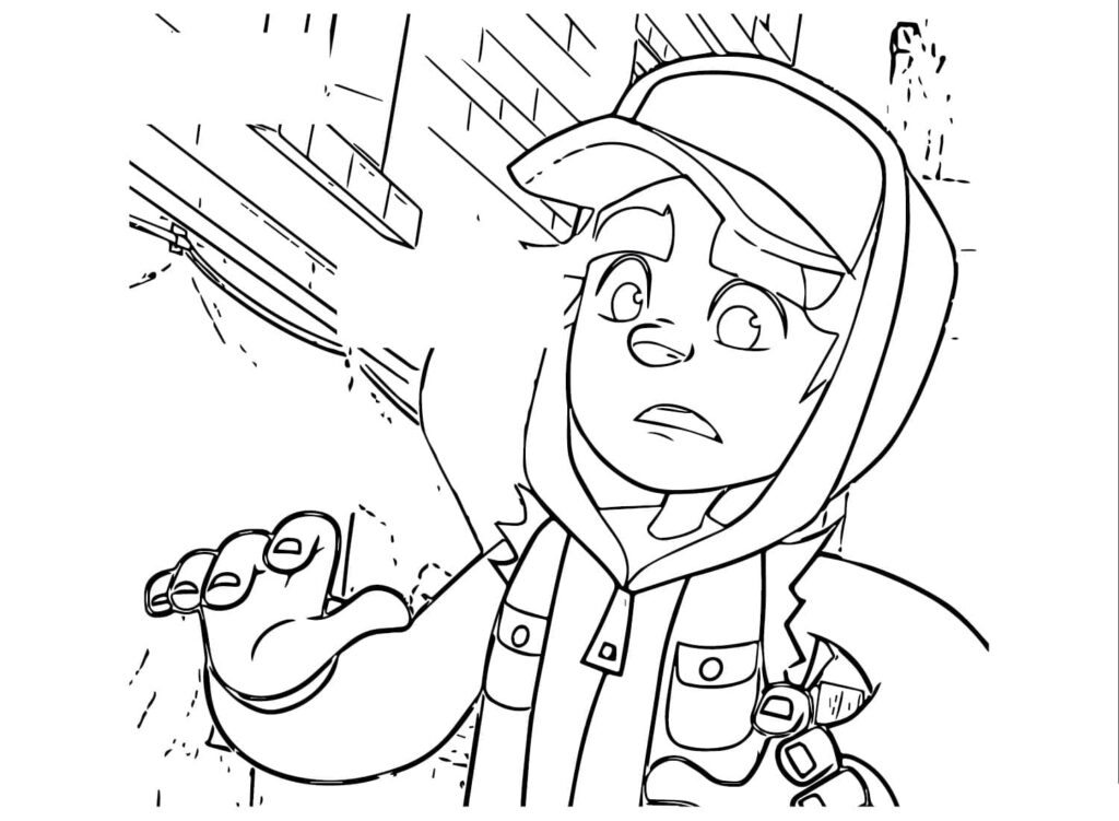 Desenho de Subway Surfers Imprimivel para Crianças para Colorir