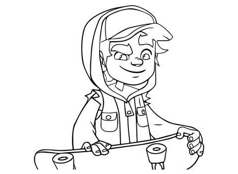 Desenho de Subway Surfers Jake para Colorir