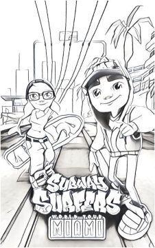 Desenho de Subway Surfers Jogo para Colorir