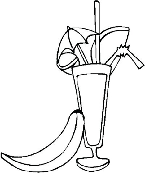 Desenho de Suco de Banana para Imprimir em Pdf
