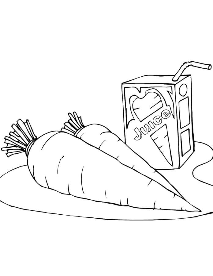 Desenho de Suco de Cenoura para Colorir e Baixar Pdf