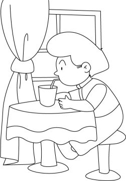 Desenho de Suco para Colorir e Pintar