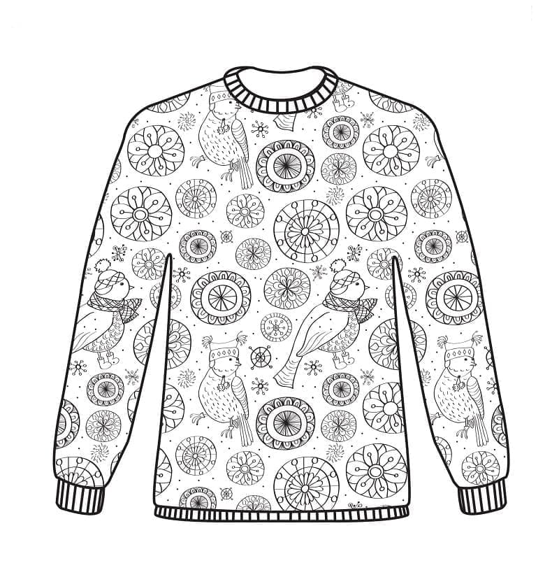 Desenho de Suéter de Natal 1 para Colorir