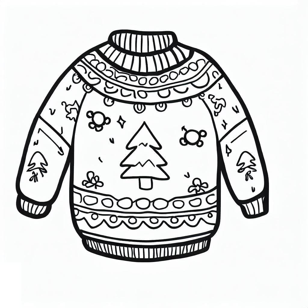 Desenho de Suéter de Natal 4 para Colorir