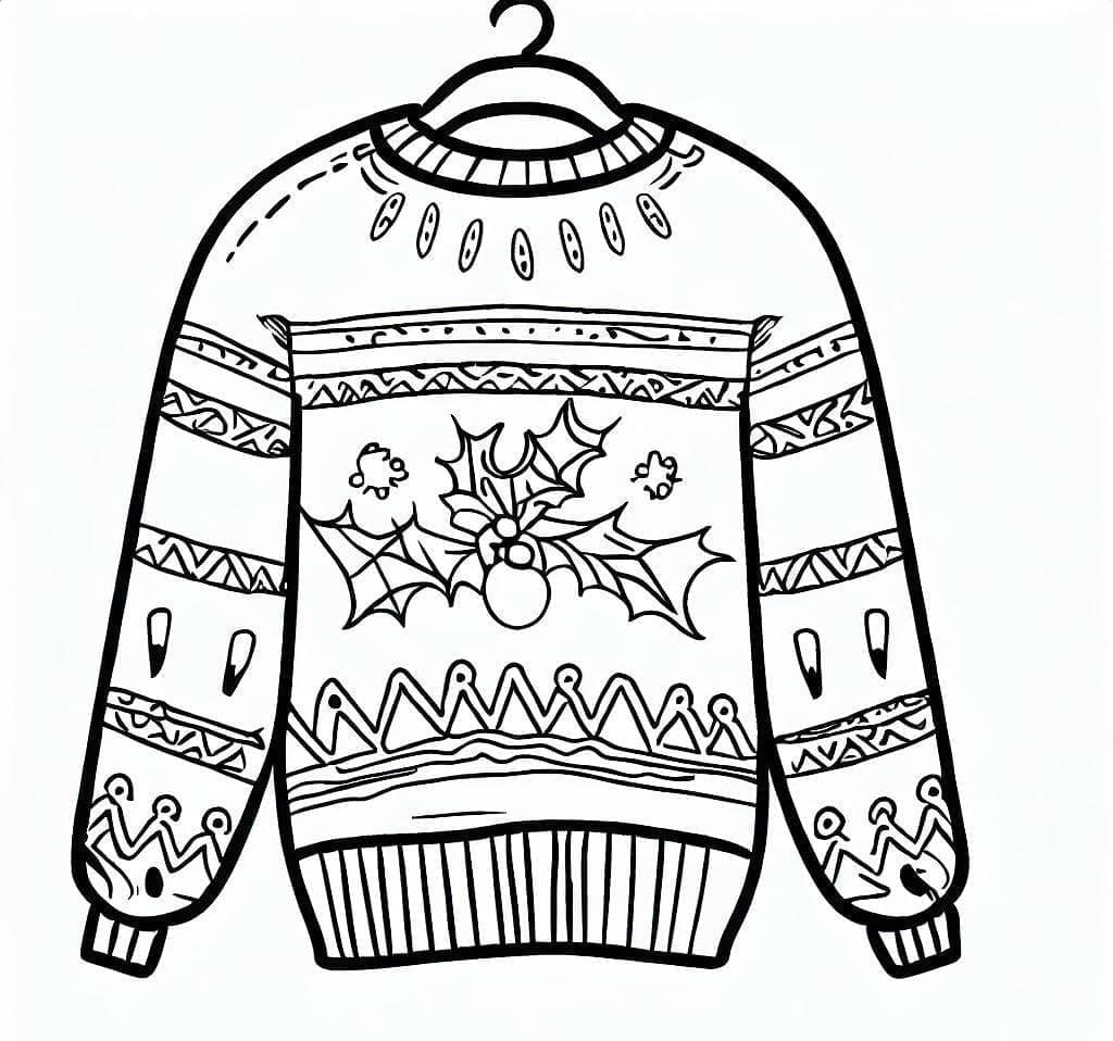 Desenho de Suéter de Natal 5 para Colorir