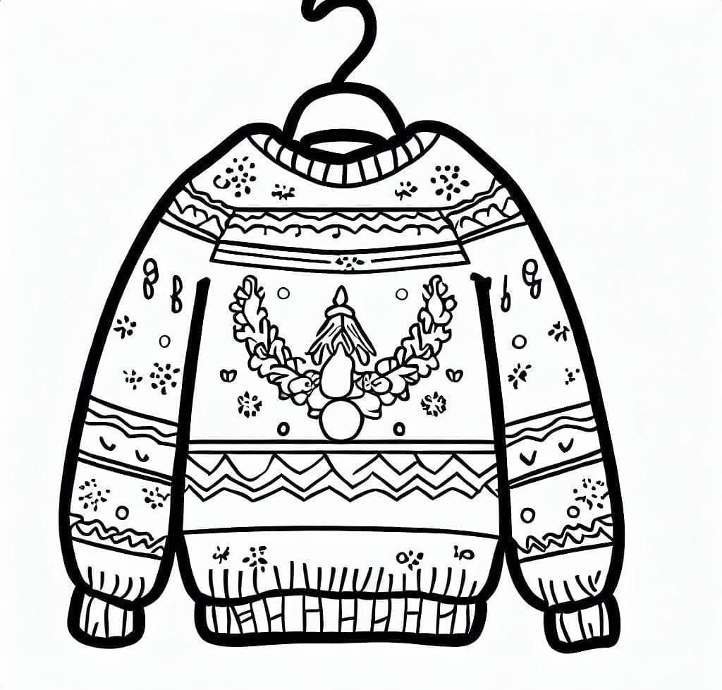 Desenho de Suéter de Natal 6 para Colorir