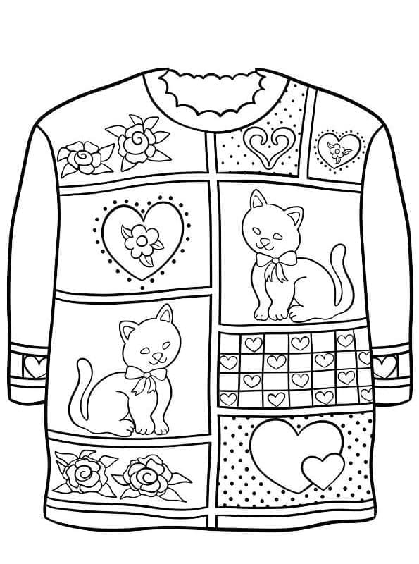 Desenho de Suéter de Natal 7 para Colorir