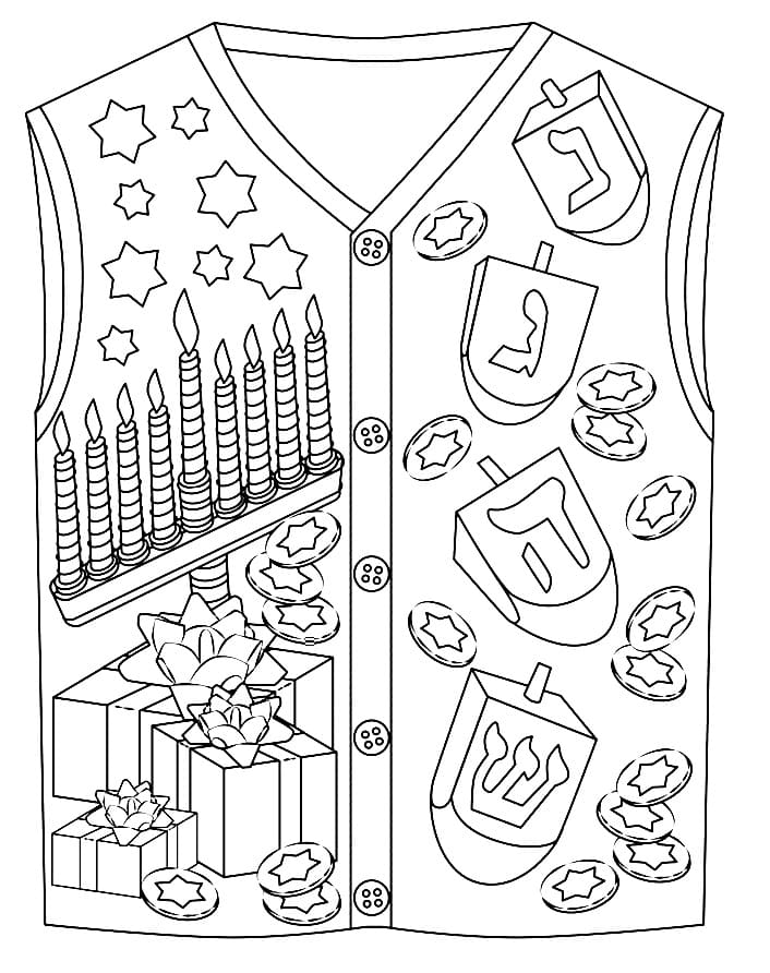 Desenho de Suéter de Natal 9 para Colorir