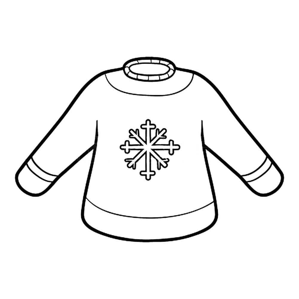 Desenho de Suéter de Natal com Floco de Neve para Colorir