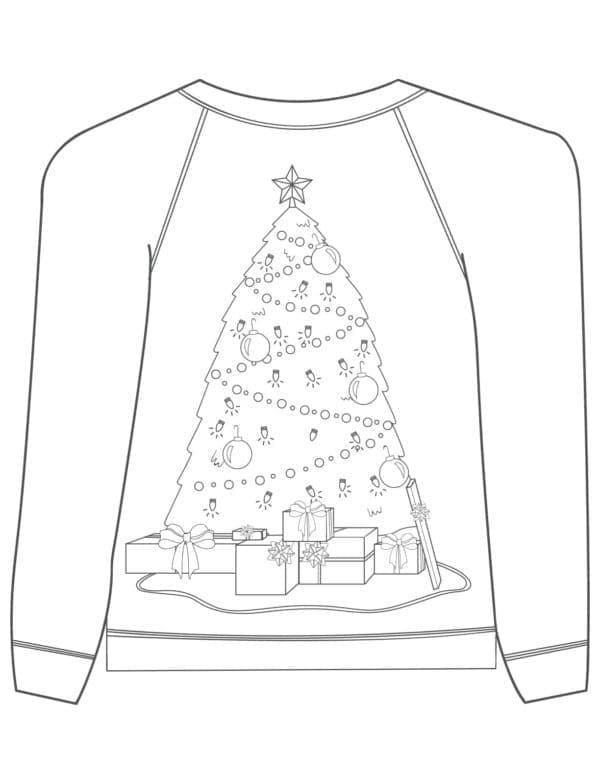 Desenho de Suéter de Natal Fácil para Colorir