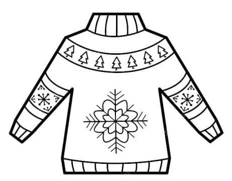 Desenho de suéter de Natal Simples para Colorir