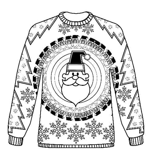 Desenho de Suéter Feio para Colorir