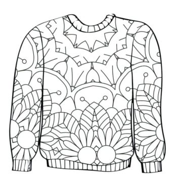 Desenho de suéter Feio para O Natal para Colorir