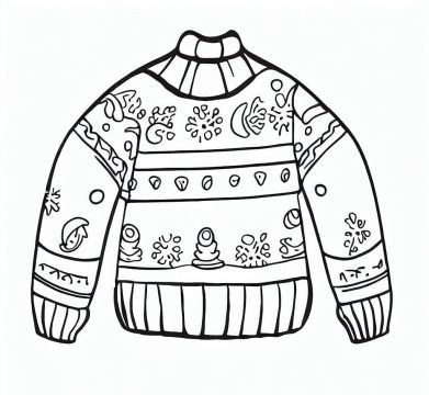 Desenho de suéter para O Natal para Colorir
