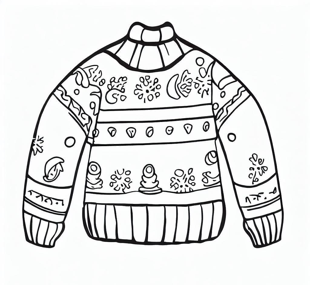Desenho de Suéter para o Natal para Colorir