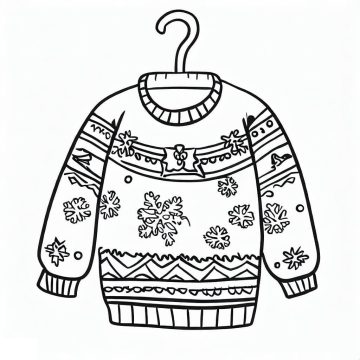 Desenho de Um Lindo suéter de Natal para Colorir