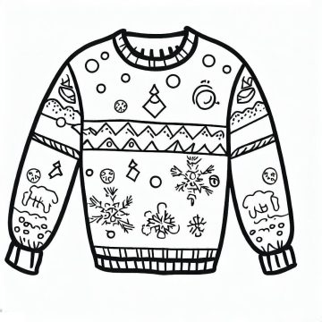 Desenho de Um suéter de Natal para Colorir