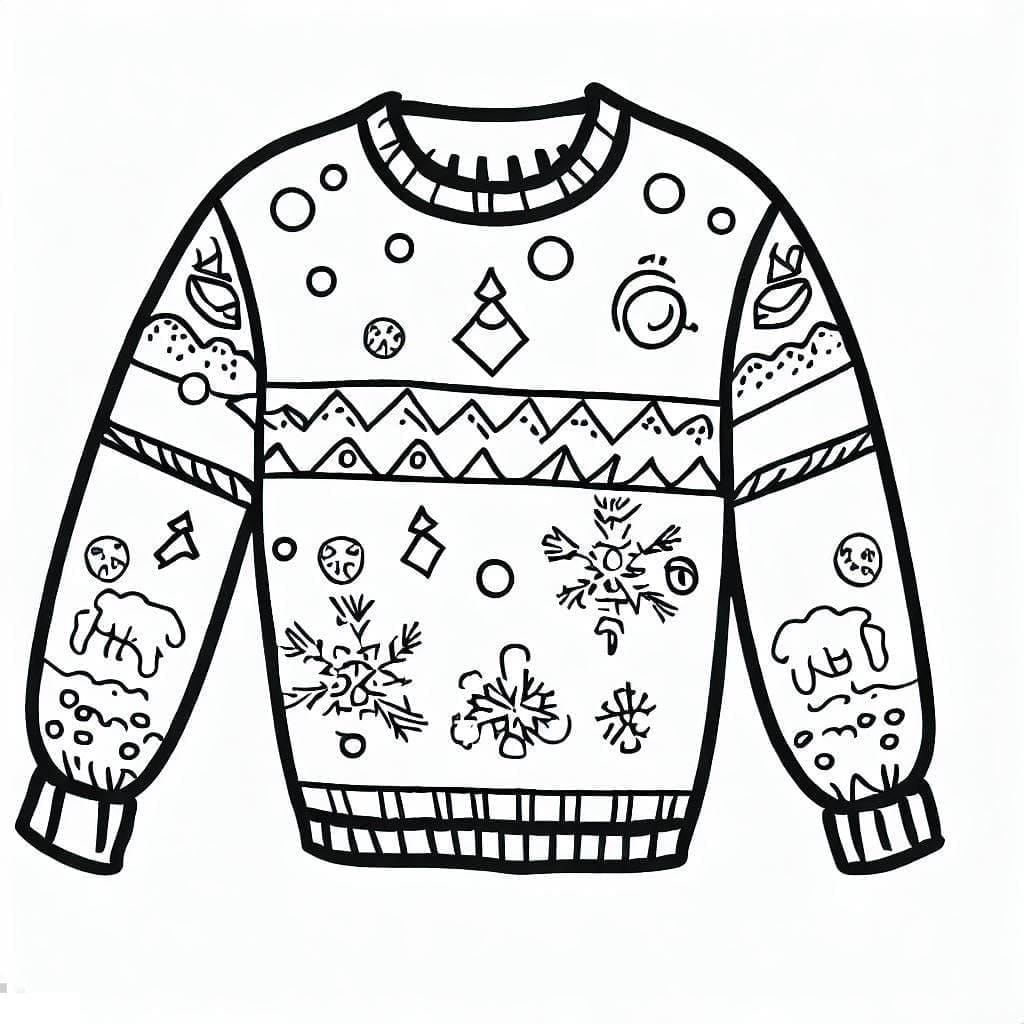 Desenho de um Suéter de Natal para Colorir
