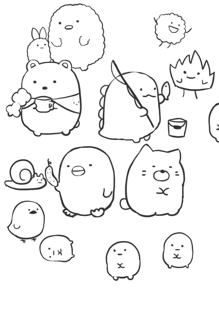 Desenho de Lindo Sumikko Gurashi para Colorir