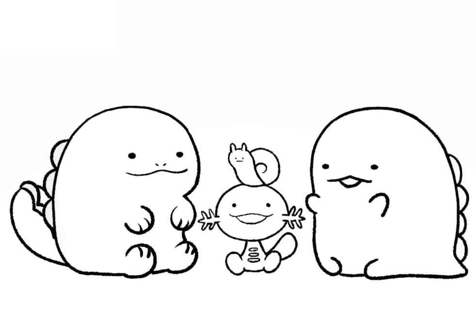 Desenho de Pintura de Sumikko Gurashi para Colorir