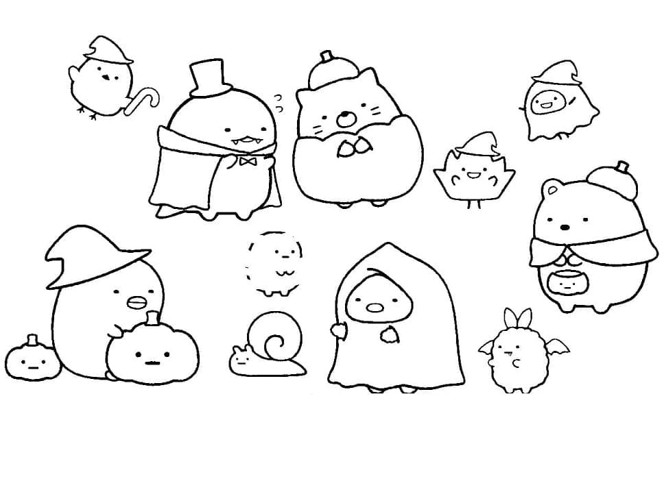 Desenho de Sumikko Gurashi Download para Imprimir e Colorir