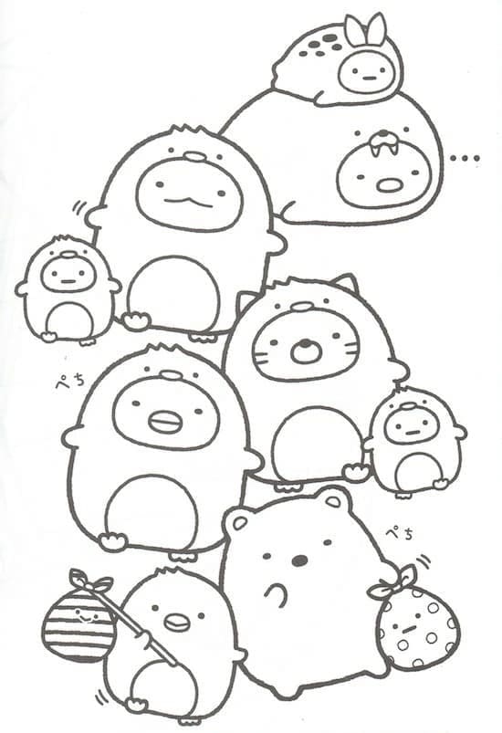 Desenho de Sumikko Gurashi Download Pdf para Colorir