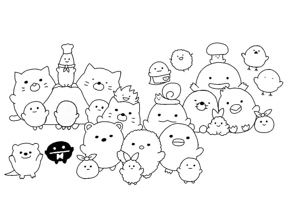 Desenho de Sumikko Gurashi Grátis para Imprimir e Colorir