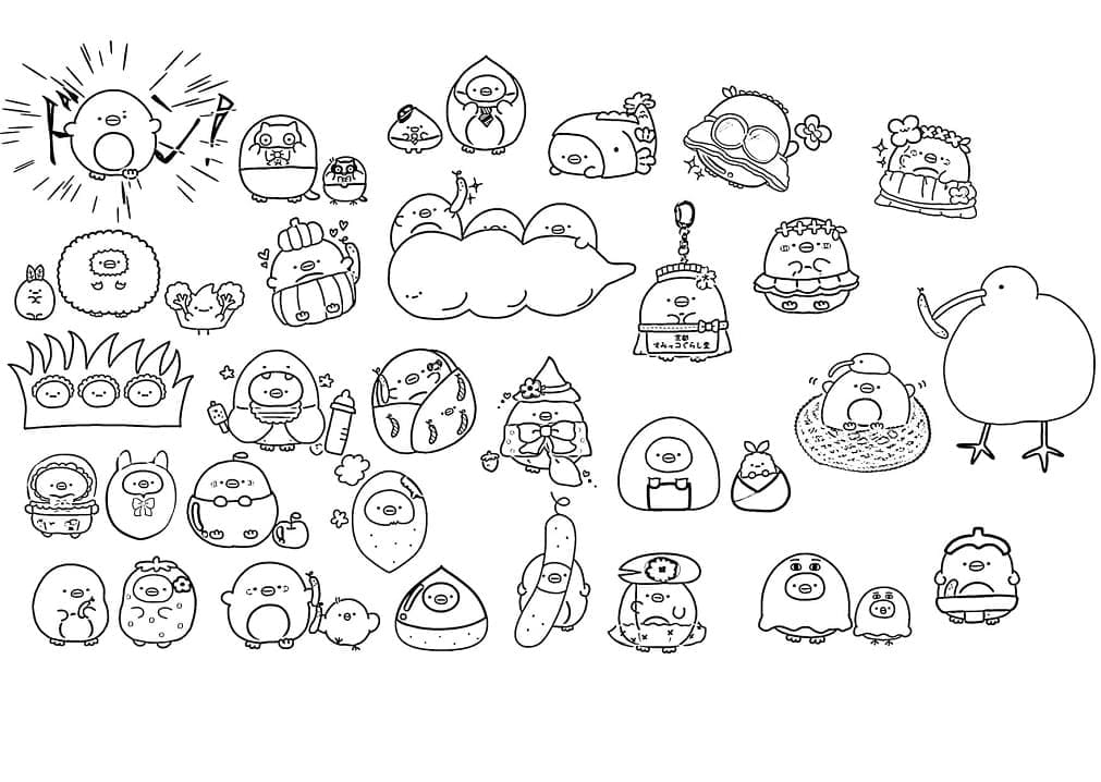 Desenho de Sumikko Gurashi Imprimivel para Pintar