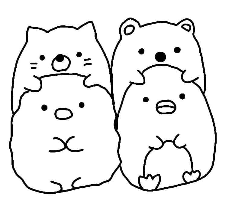 Desenho de Sumikko Gurashi Imprimivel Pdf para Colorir