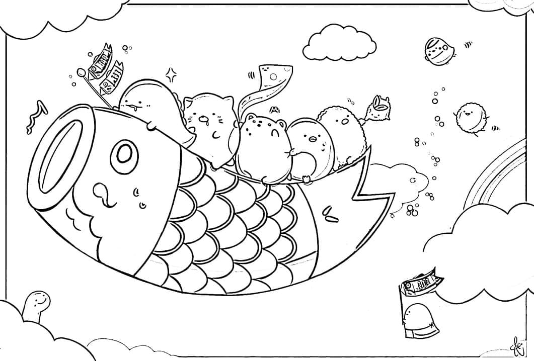 Desenho de Sumikko Gurashi para Colorir Pdf Grátis