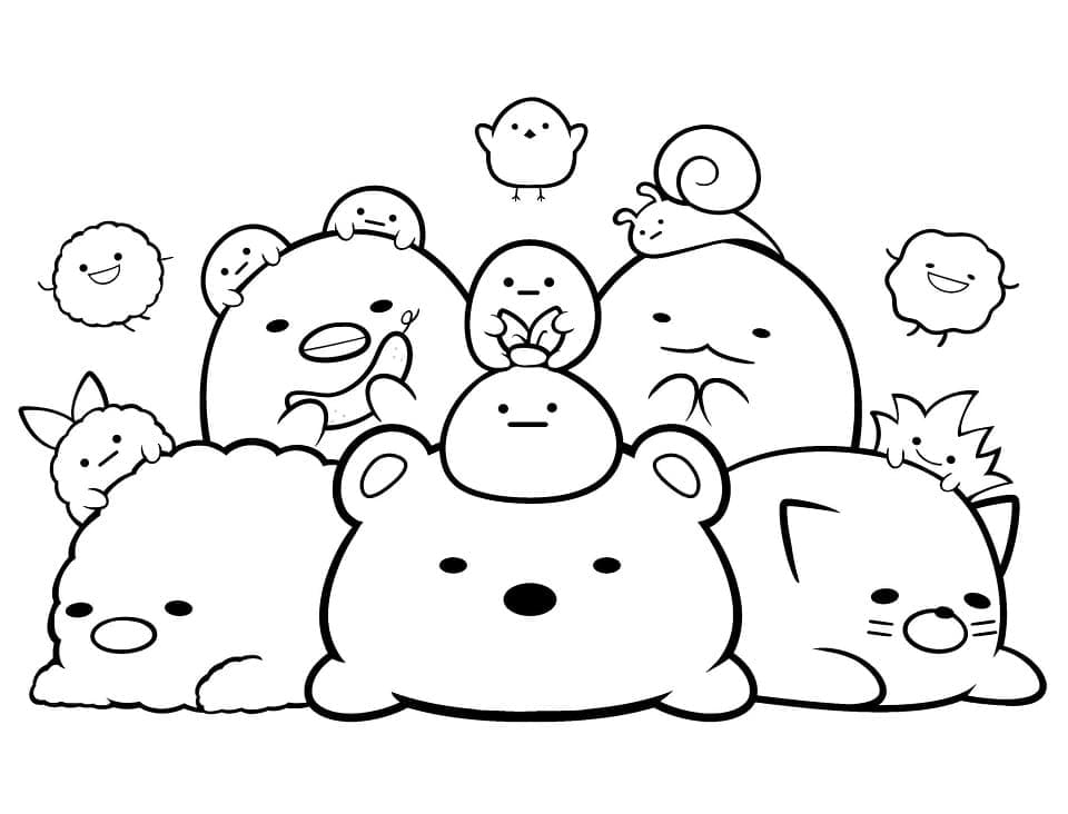 Desenhos de Sumikko Gurashi para Colorir