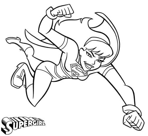 Desenho de Heróina Supergirl Grátis para Colorir