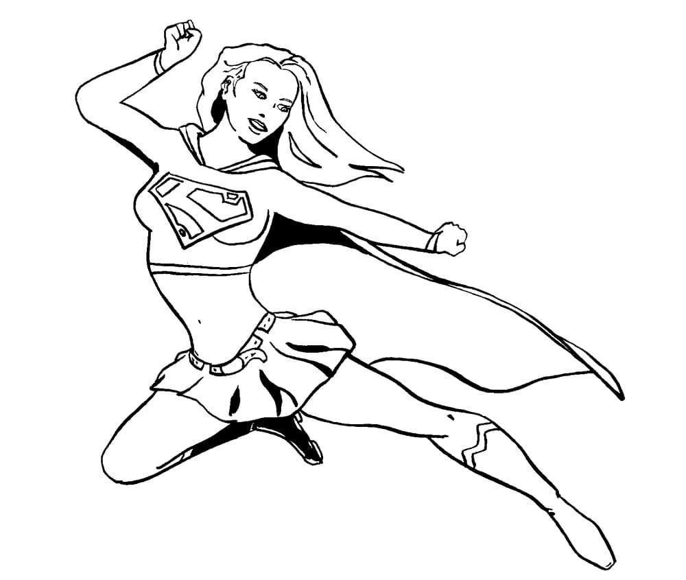 Desenho de Supergirl Download para Imprimir e Colorir