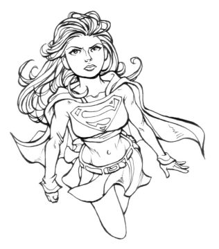 Desenho de Supergirl está com Raiva para Colorir