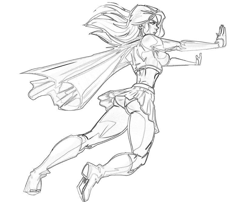 Desenho de Supergirl Grátis para Imprimir e Colorir