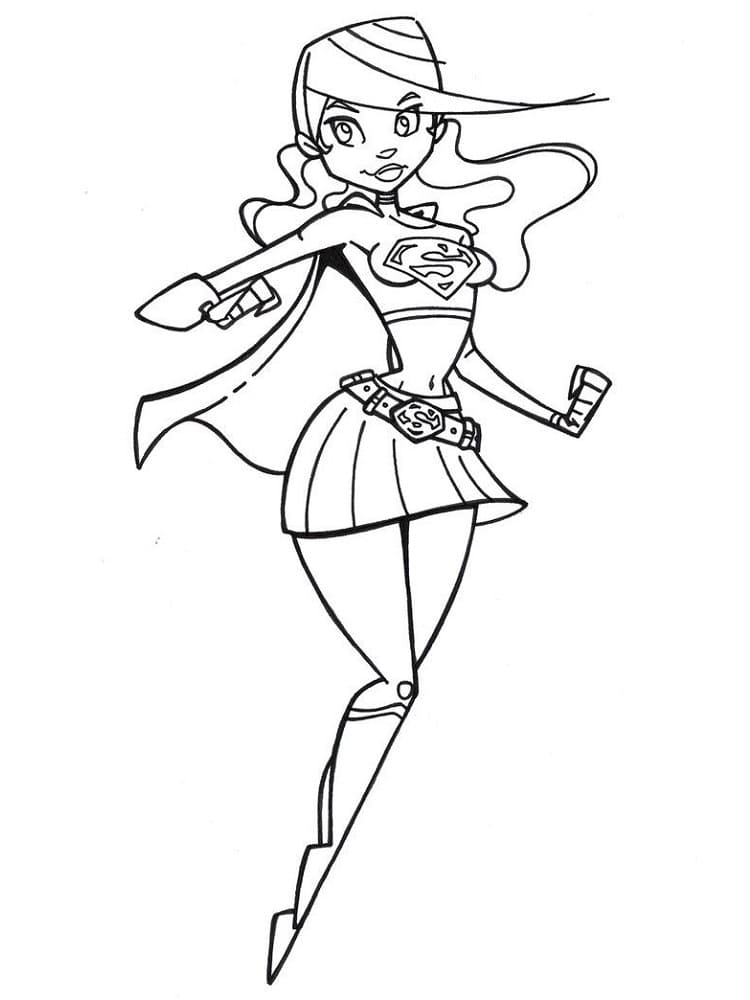 Desenho de Supergirl Maravilhosa para Colorir